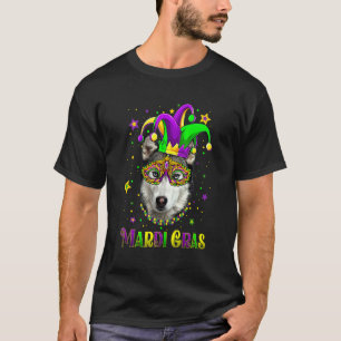 Süßer Mardi Gras Karneval Siberian Husky Hund Mard T-Shirt