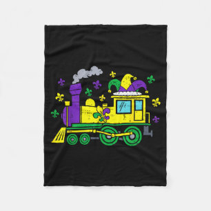 Süßer Mardi Gras Zug mit Fleur De Lis Jungen Kinde Fleecedecke