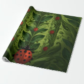 Süßer Marienkäfer & Botanisches Muster Geschenkpap Geschenkpapier (Ungerollt)
