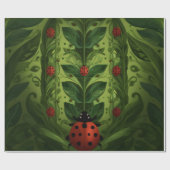 Süßer Marienkäfer & Botanisches Muster Geschenkpap Geschenkpapier (Flach)