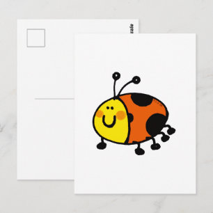 Süßer Marienkäfer Cartoon Postkarte