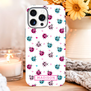 Süßer Marienkäfer-Herzen Custom-Name iPhone 16 Pro Max Hülle