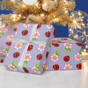 Süßer Marienkäfer und Gänseblümchen Muster Geschen Geschenkpapier