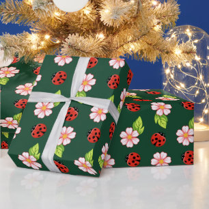 Süßer Marienkäfer und Gänseblümchen Muster Geschen Geschenkpapier