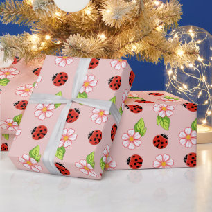 Süßer Marienkäfer und Gänseblümchen Muster Geschen Geschenkpapier
