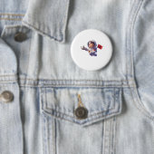 Süßer marokkanischer Astronaut Kawaii 3D-Aufkleber Button (Beispiel)