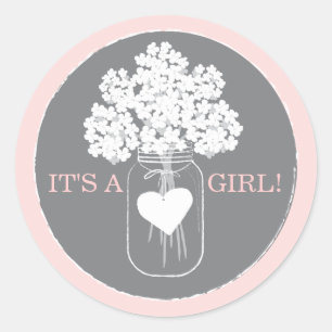 Süßer Mason Jar Baby Shower Favor Aufkleber