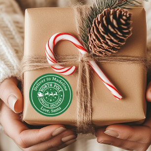 Süßer, maßgeschneiderter grüner Weihnachtsmann-Ges Runder Aufkleber