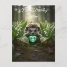 Süßer May-Igel mit Smaragd-Herz
