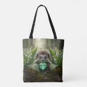 Süßer May-Igel mit Smaragd-Herz Tasche (Rückseite)