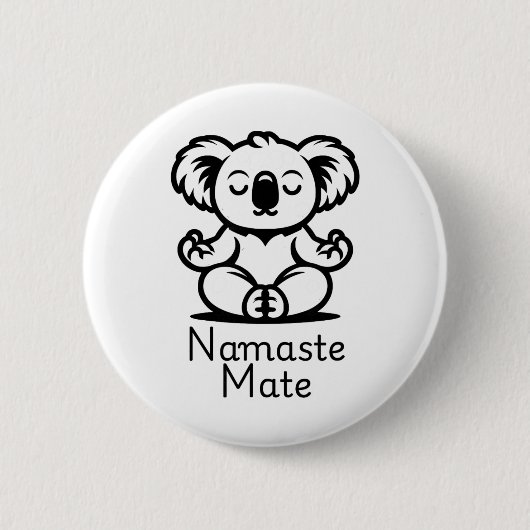 Süßer meditierender australischer Koala-Bär in Yog Button (Vorderseite)