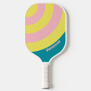 Süßer Meer Kuss Kreis Streifen mit Namen Pickleball Schläger