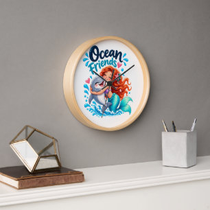 Süßer Meerjungfrau-Ozean-Freunde-Delfin-Anhänger Uhr