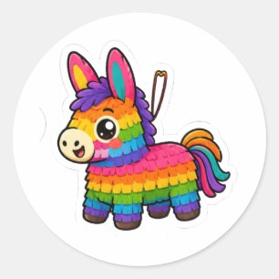 Süßer mexikanischer Esel-Aufkleber Kawaii Die-Cu Runder Aufkleber