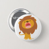 Süßer Mighty Brüllender Cartoon-Löwe-Button-Abzei Button (Vorne & Hinten)