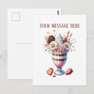 Süßer Milchshake Nachricht Geschäft Name Postkarte