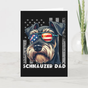 Süßer Mini-Schnauzer-Vater Hund Vatertag USA-Flagg Karte