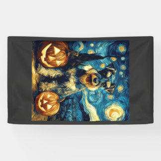 Süßer Miniaturschnauzer-Hund Halloween Jack O Lant Banner