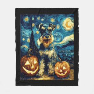 Süßer Miniaturschnauzer-Hund Halloween Jack O Lant Fleecedecke