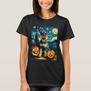 Süßer Miniaturschnauzer-Hund Halloween Jack O Lant T-Shirt