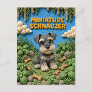 Süßer Miniaturschnauzer-Welpe, Babyhund Postkarte