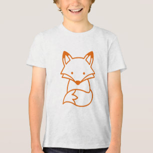 Süßer minimalistischer Fuchs, der einfache Doodle  Tri-Blend Shirt