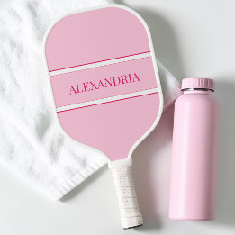 Süßer minimalistischer pastellfarbener heißrosa mo pickleball schläger