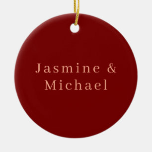 Süßer minimalistischer tiefroter und pfirsichfarbe keramik ornament