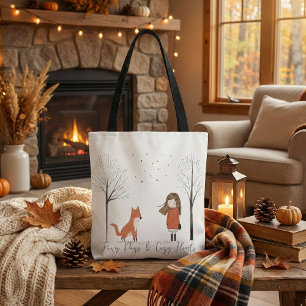 Süßer minimalistischer Wald Wasserfarbe Beige Tasche