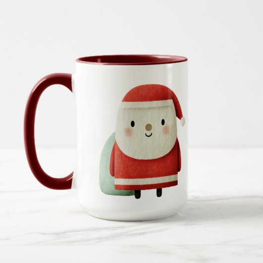 Süßer minimalistischer Weihnachtsmann Tasse (Links)
