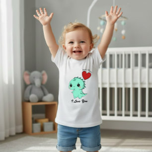 Süßer Minze-Dinosaurier Baby T-shirt