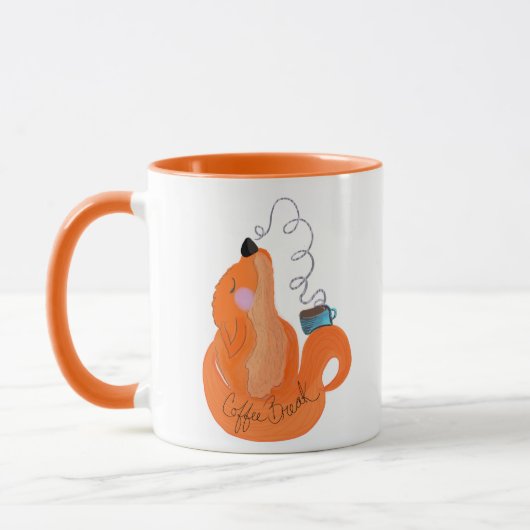 Süßer moderner Fuchs Kaffee Pause Tasse (Links)