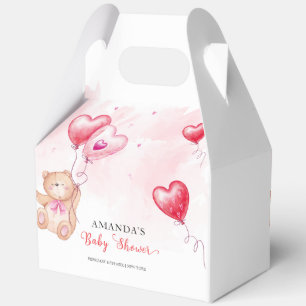 Süßer moderner Teddybär Herzballon Babyparty  Geschenkschachtel
