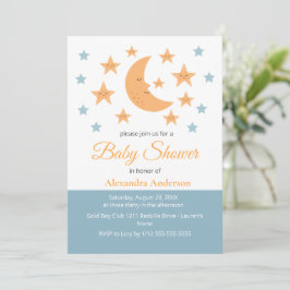 Süßer Mond und Sterne Whimsical neutrale Babyparty Einladung
