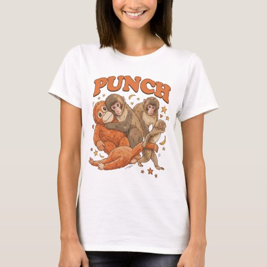 Süßer Monkey Punch T-Shirt (Vorderseite)
