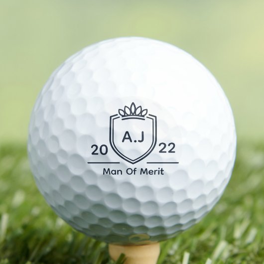 Süßer Monogramm-Initial Name Jahr Mann der Verdien Golfball