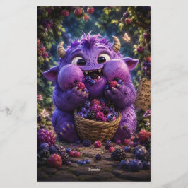 Süßer Monster Fantasy Waldkunst Berry Bandit Briefpapier