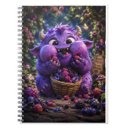 Süßer Monster Fantasy Waldkunst Berry Bandit Notizblock