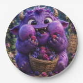 Süßer Monster-Fantasy-Waldkunst Berry Bandit Pappteller (Vorderseite)