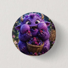 Süßer Monster-Wald-Fantasy-Kunst des Beerendiebs Button