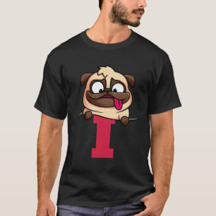 Süßer Mops-Alphabet, Buchstabe I, Hunde-Alphabet K T-Shirt