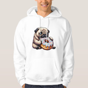 Süßer Mops-Donut-Cartoon lustig munchierend Hoodie