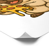 Süßer Mops-Donut-Cartoon lustig munchierend Poster (Ecke)