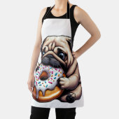 Süßer Mops-Donut-Cartoon lustig munching Schürze (InSitu)