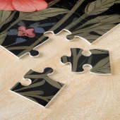 Süßer Mops Elegante Farbige Blumen Puzzle (Seite)