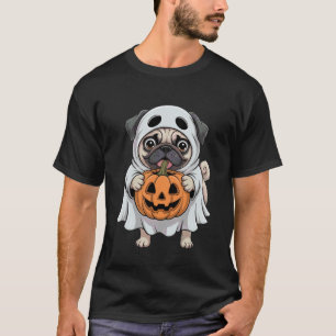 Süßer Mops-Geist-Kürbis-Hunde-Liebhaber-Halloween- T-Shirt