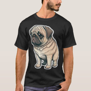 Süßer Mops-Hund Große Augen Lustiges Tierdesign T-Shirt