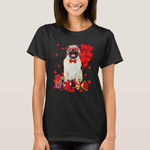 Süßer Mops-Hund Lustiges Herz Valentinstag Hundema T-Shirt