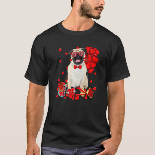Süßer Mops-Hund Lustiges Herz Valentinstag Hundema T-Shirt