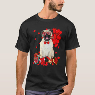 Süßer Mops-Hund Lustiges Herz Valentinstag Hundema T-Shirt
